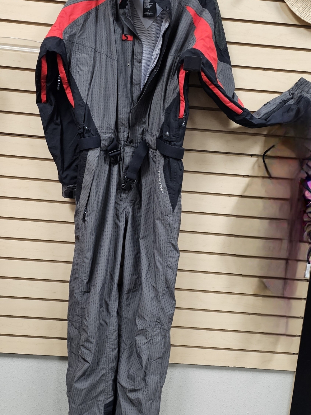 Rare Vintage Helly Hansen Equipe Gray and Red Men's XL Ski One-Piece Suit